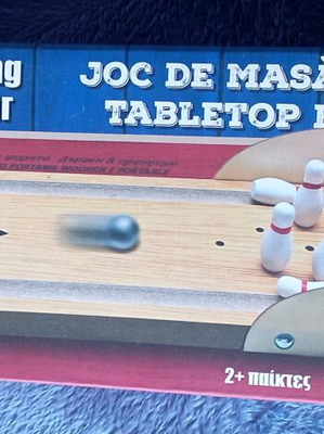 Tabletop wooden bowling game like new