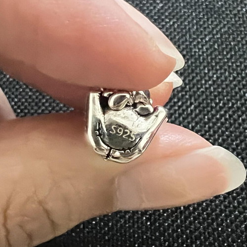Silver 925 charm new, handmade, pink and silver donkey Marko