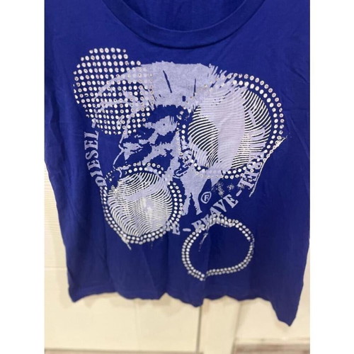 Diesel women's t-shirt size large like new, blue, graphic print