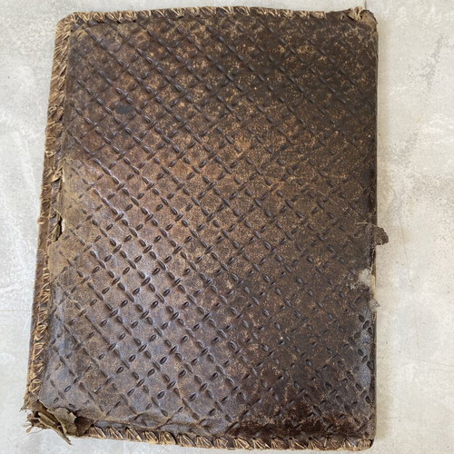 Vintage leather diary or document folder used