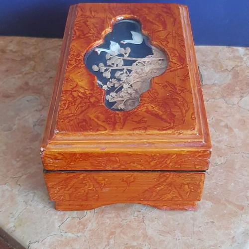 Wooden jewelry box used 13x8