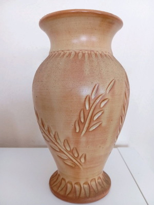 Handmade vintage clay vase like new, 1960s, height 22 cm
