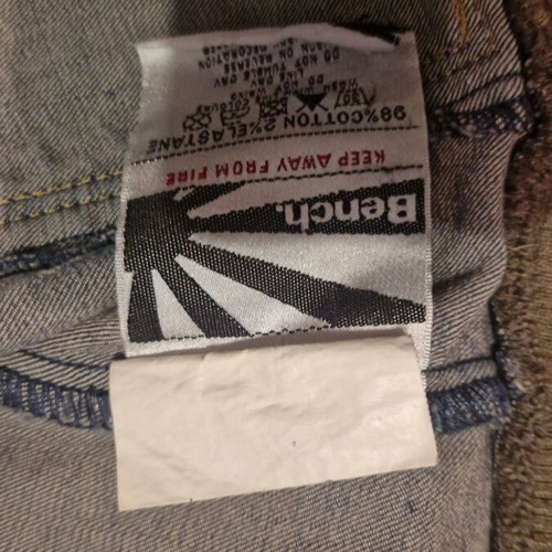 Y2K Biker Denim Jacket Bench used, blue, size L