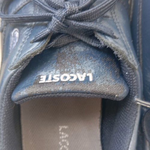 Lacoste sneakers used, leather, size 45, dark blue