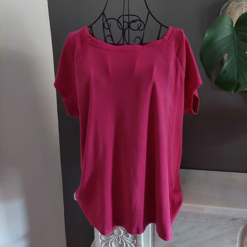 Lauren Ralph Lauren fuchsia cotton short-sleeve blouse XL like new