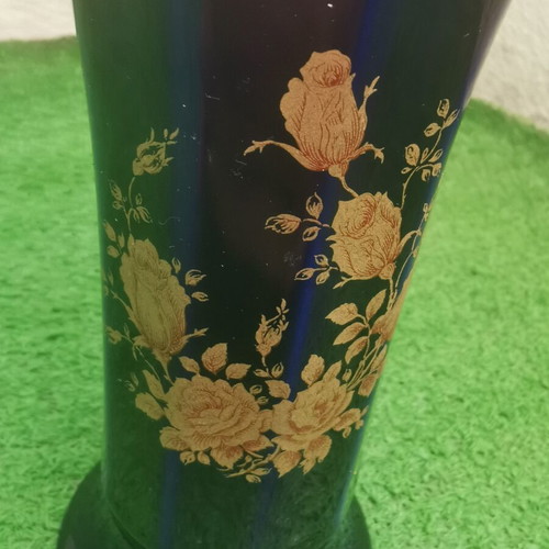 Vintage Bavarian porcelain vase with cobalt and 22K gold, like new