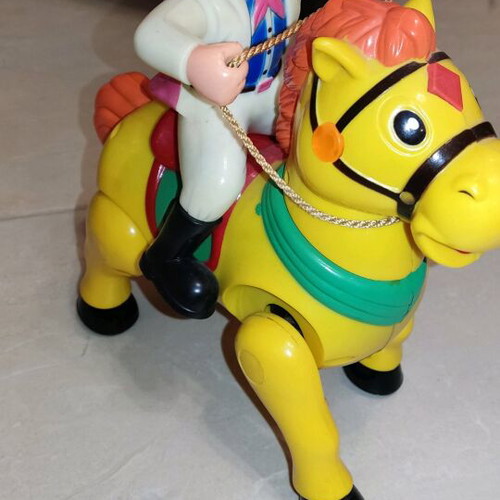 Vintage horse with rider like new with movement and sound