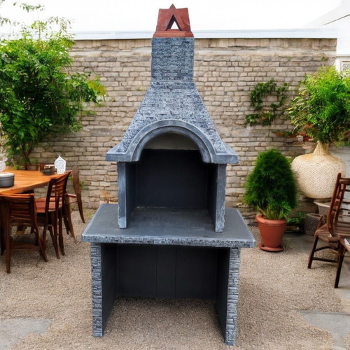 Emily Concrete Garden Barbecue Gray and White, New