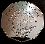 10 Dollars Hippocrates Liberia Coin Proof Silver
