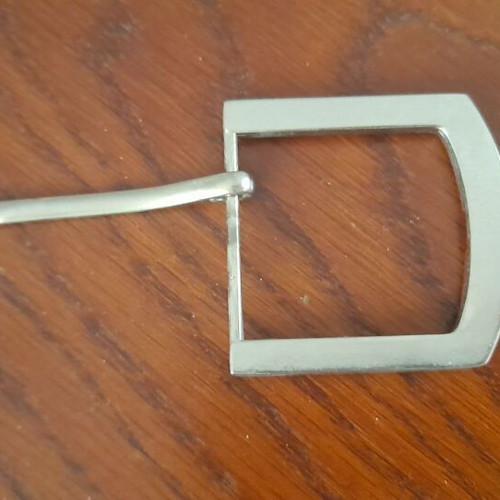 Belt buckle used, matte silver with rhinestones