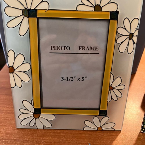 Glass stained glass photo frames colorful new, set of 2 for 8x12 photos