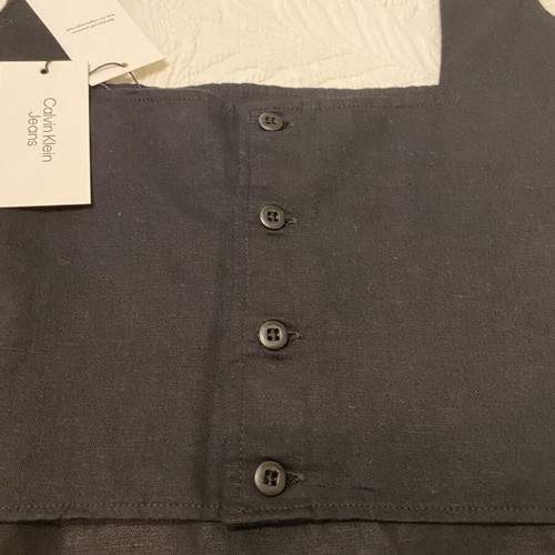 Calvin Klein linen crop top new, size S, black