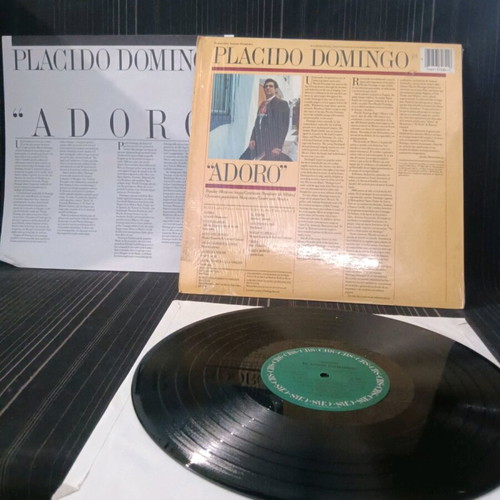 Placido Domingo Adoro vinyl record used with insert