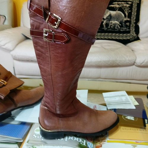 Women's leather boots from Italy like new, brown, size 36