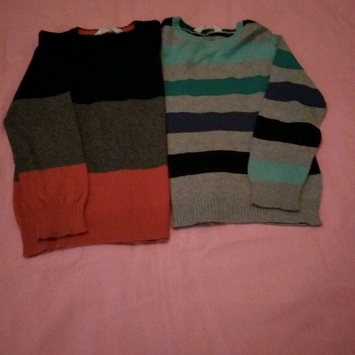 Knitted children's sweaters used, pack of 2, 6-8 years H&M striped cotton