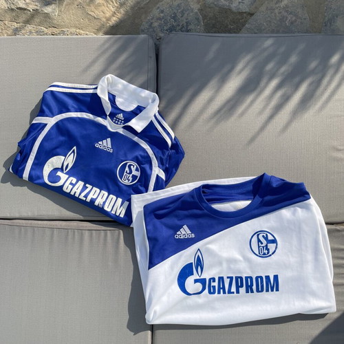 Adidas Schalke 04 Football Jerseys Bundle x2 Gazprom size L and XL like new