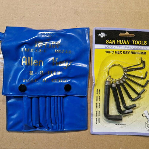 Allen key sets new, 10 and 8 pieces