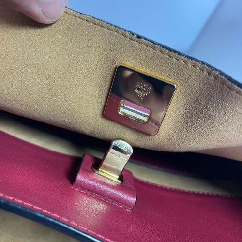 MCM leather shoulder bag like new, red