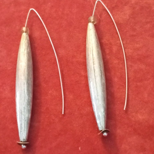 Silver 925 earrings used, hanging solid silver