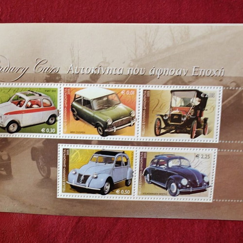 Legendary Cars philatelic booklet like new by ELTA