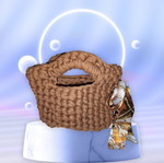 Crochet bag χειροποίητη καφέ καινούργια χειρός