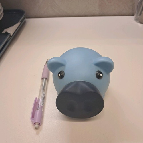 Children's piggy bank used, plastic, blue