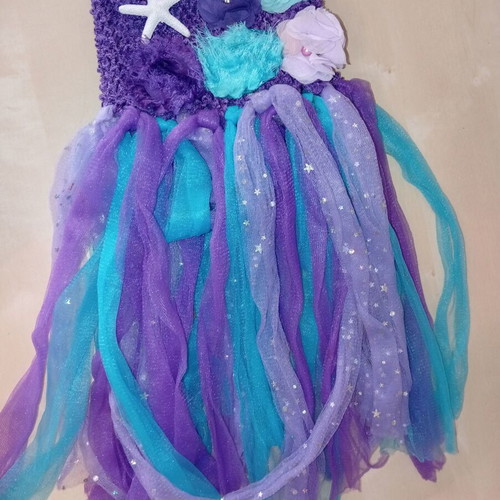 Mermaid Dance Costume with Tutu Skirt for Girls, Like New