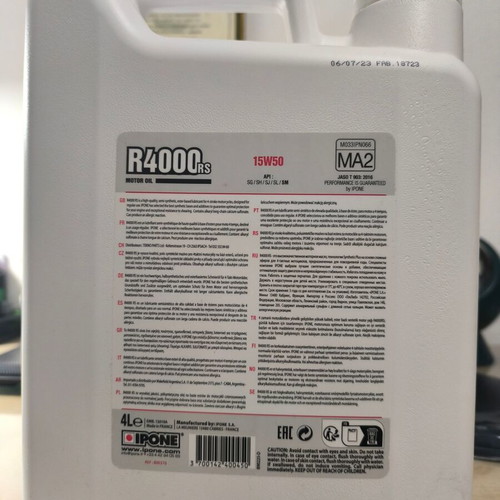 Ipone R4000 RS 15W50 synthetic plus motor oil 4L