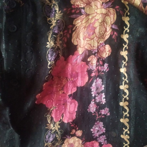 Vassia Kostara shirt used, size S, black floral