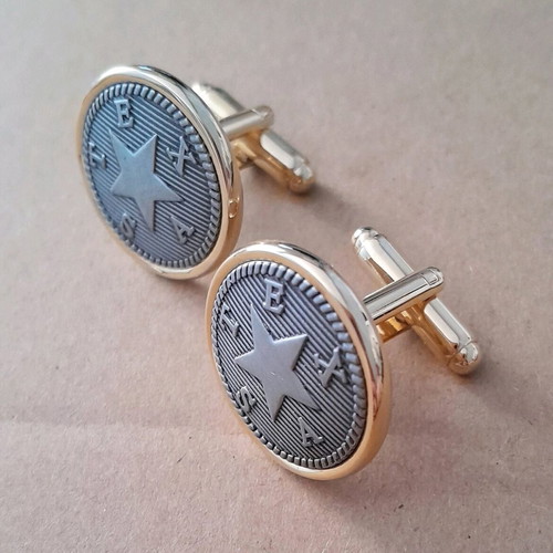 Texas vintage cufflinks stainless steel, 2cm diameter, like new