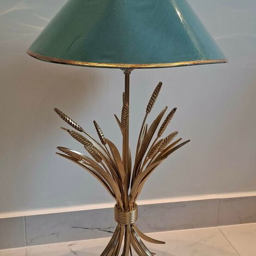 Brass Wheat Sheaf Lamp Base used, Hollywood Regency Lighting