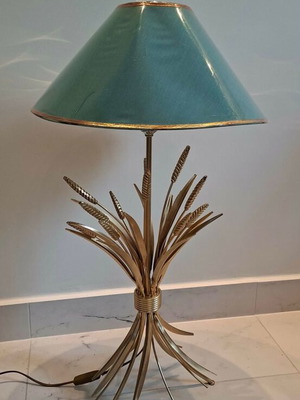 Brass Wheat Sheaf Lamp Base used, Hollywood Regency Lighting