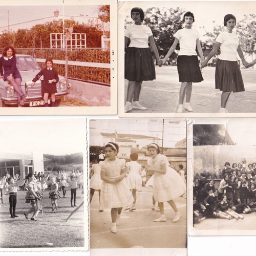Black and white school life photos used, pack of 121