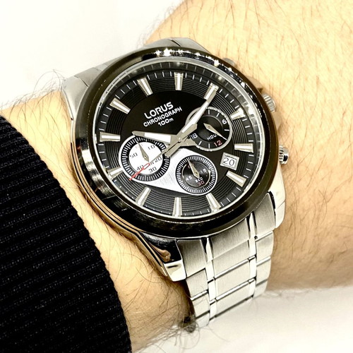 LORUS-SEIKO chronograph 44mm stainless steel, waterproof 100m with sapphire