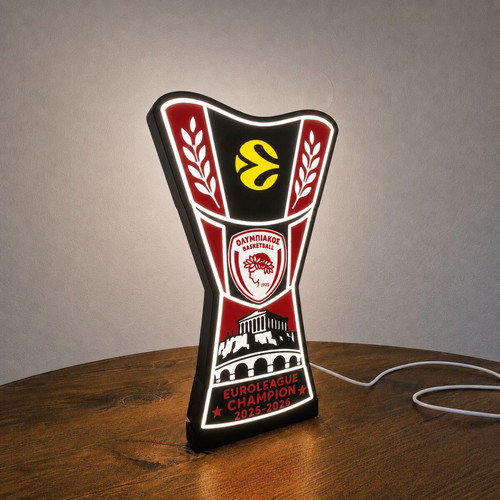 3D Light Box Olympiacos Euroleague Champion 2025-2026 like new