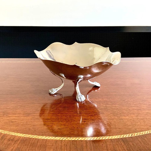 SILVER BOWL JAR with lion's feet 226gr