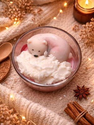 Χειροποίητο αρωματικό κερί σόγιας Σουφλέ Κολοκύθας 150g καινούργιο