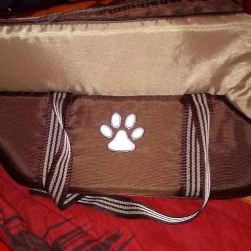 Cotton pet carrier bag brown/beige 40x21x22cm new
