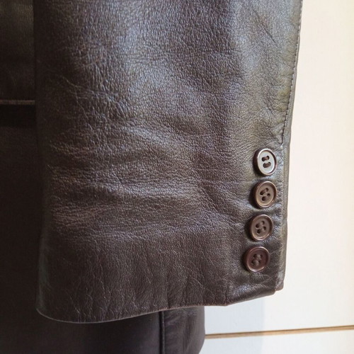 Vintage men's leather jacket brown size L used