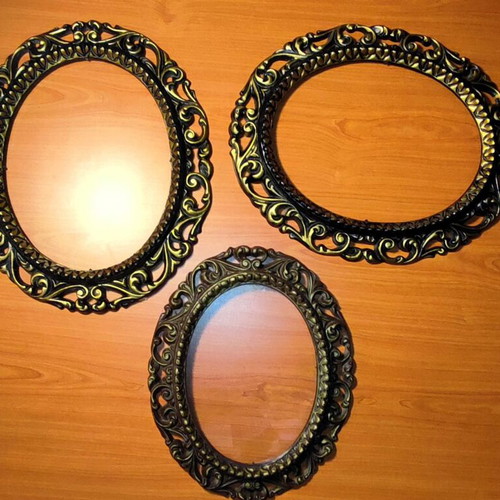 Baroque style wall frames used, set of 3 pieces
