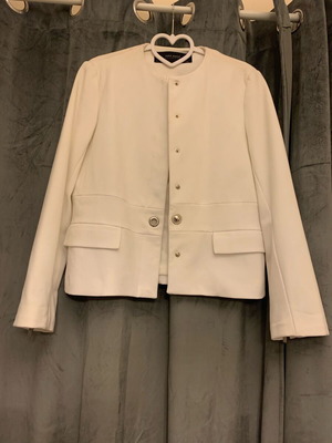 Zara jacket new, white, viscose and elastane, medium size