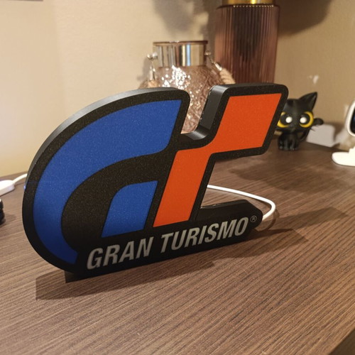 Gran Turismo Logo Light Box new, 3D printed LED lamp