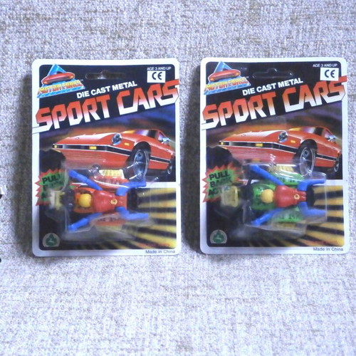 Three-Wheel Motorcycle new sealed, pack of 2, vintage plastic pull back