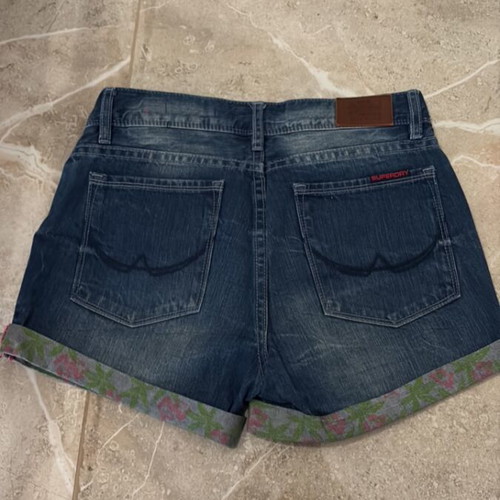 Superdry denim shorts size 26 like new, blue