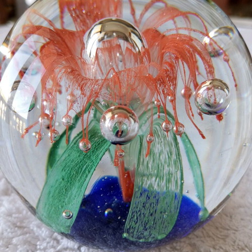 Murano ball new, glass, large 10×10 cm
