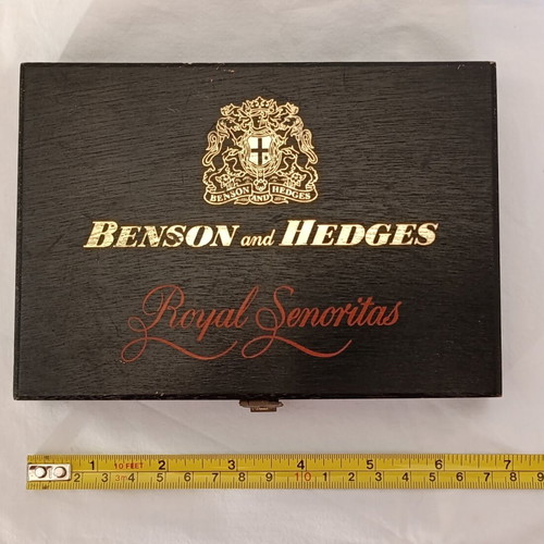 Benson & Hedges Royal Señoritas cigar box used, wooden, 1950s