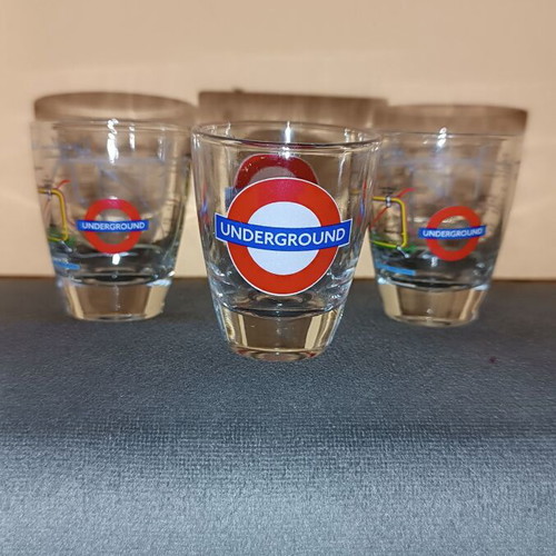 Set of 3 London Metro Glass Shot Glasses new