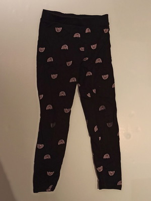 Girls' pajama pants H&M new, black with pink glitter rainbows