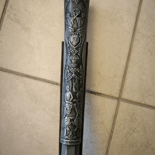Pirate pistol replica used, carbine type with long barrel