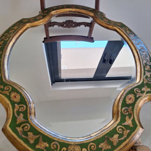 Handmade marquetry mirror like new